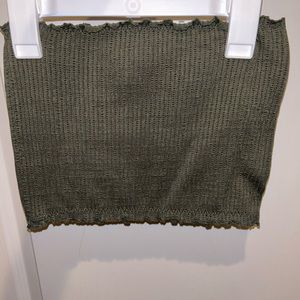 army green lettuce tube top